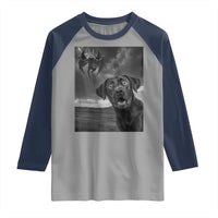 Funny Labrador Selfie With Mothman Raglan Shirt Cryptid Gift - Wonder Print Shop