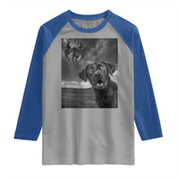 Funny Labrador Selfie With Mothman Raglan Shirt Cryptid Gift - Wonder Print Shop