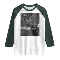 Funny Labrador Selfie With Mothman Raglan Shirt Cryptid Gift - Wonder Print Shop