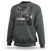 Funny Labrador Selfie With Mothman Sweatshirt Cryptid Gift - Wonder Print Shop