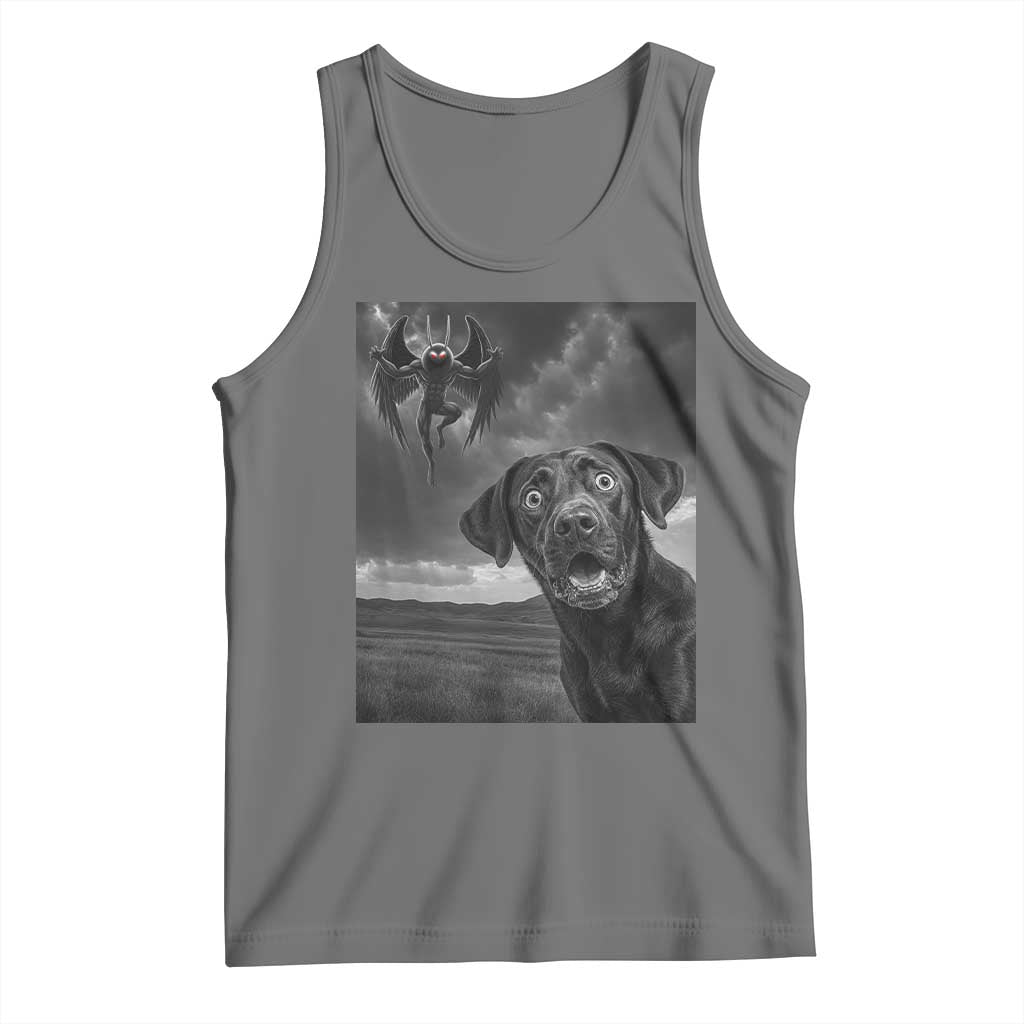 Funny Labrador Selfie With Mothman Tank Top Cryptid Gift - Wonder Print Shop