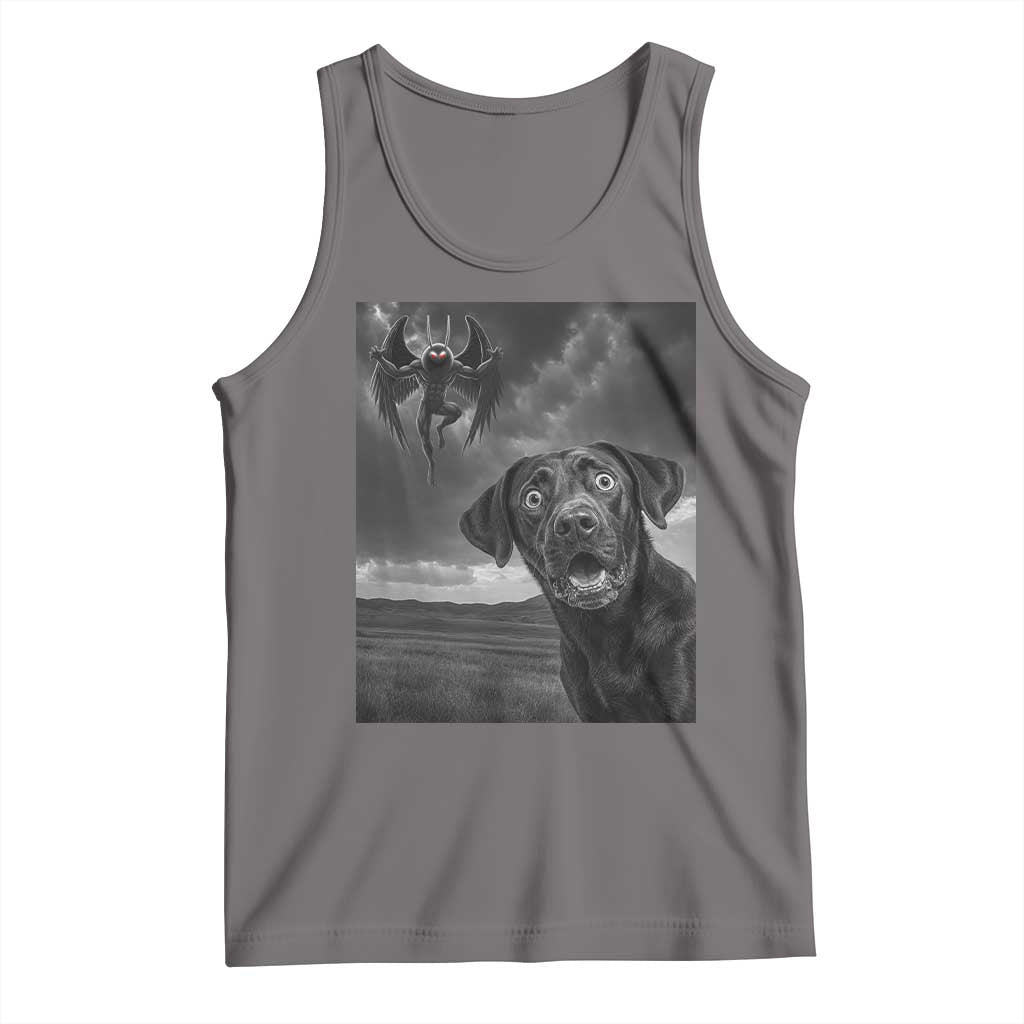Funny Labrador Selfie With Mothman Tank Top Cryptid Gift - Wonder Print Shop