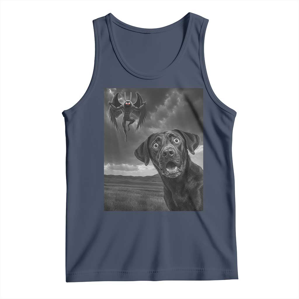 Funny Labrador Selfie With Mothman Tank Top Cryptid Gift - Wonder Print Shop