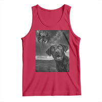 Funny Labrador Selfie With Mothman Tank Top Cryptid Gift - Wonder Print Shop