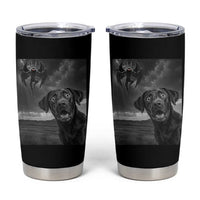 Funny Labrador Selfie With Mothman Tumbler Cup Cryptid Gift