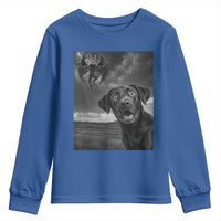 Funny Labrador Selfie With Mothman Youth Sweatshirt Cryptid Gift - Wonder Print Shop
