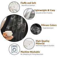 Cute Labrador Selfie With Bigfoot Throw Blanket Funny Cryptid - Wonder Print Shop