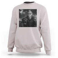 Cute Labrador Selfie With Bigfoot Sweatshirt Funny Cryptid - Wonder Print Shop
