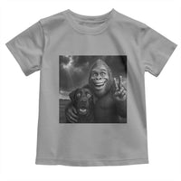 Cute Labrador Selfie With Bigfoot Toddler T Shirt Funny Cryptid - Wonder Print Shop