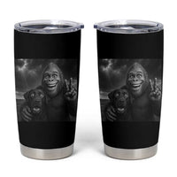 Cute Labrador Selfie With Bigfoot Tumbler Cup Funny Cryptid - Wonder Print Shop
