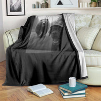 Funny Labrador Selfie With Bear Throw Blanket Dog Lover Gift - Wonder Print Shop