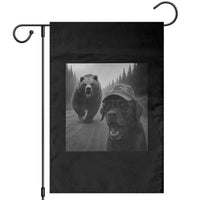 Funny Labrador Selfie With Bear Garden Flag Dog Lover Gift - Wonder Print Shop
