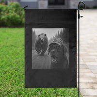 Funny Labrador Selfie With Bear Garden Flag Dog Lover Gift - Wonder Print Shop