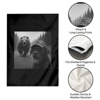 Funny Labrador Selfie With Bear Garden Flag Dog Lover Gift - Wonder Print Shop