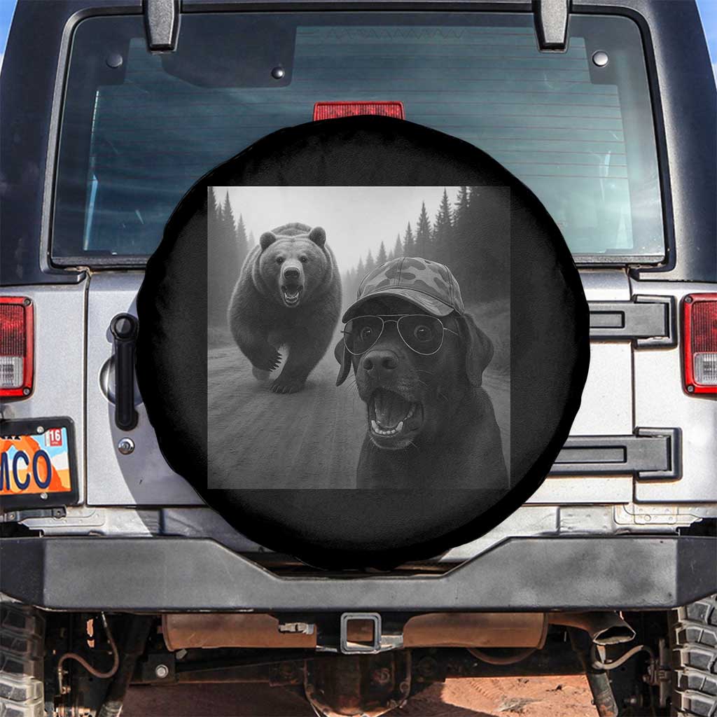 Funny Labrador Selfie With Bear Spare Tire Cover Dog Lover Gift - Wonder Print Shop