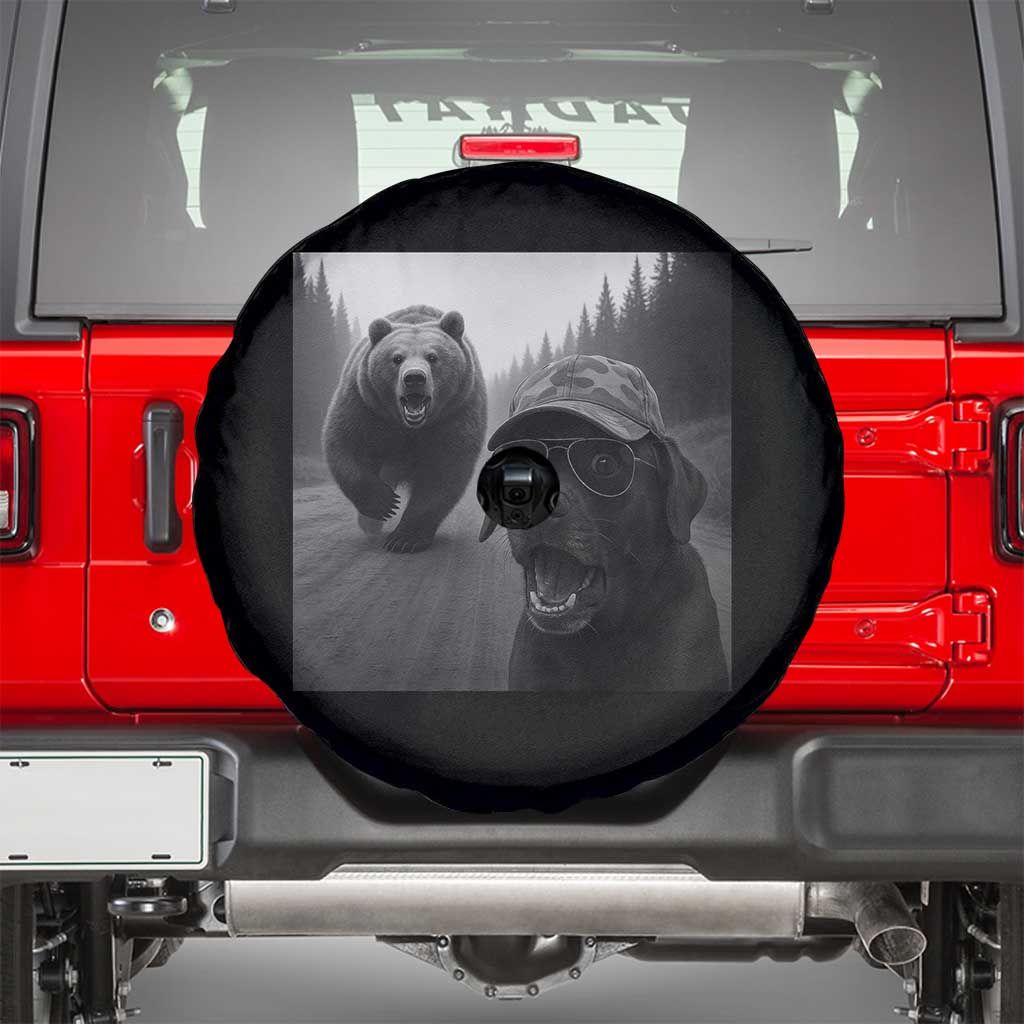 Funny Labrador Selfie With Bear Spare Tire Cover Dog Lover Gift - Wonder Print Shop