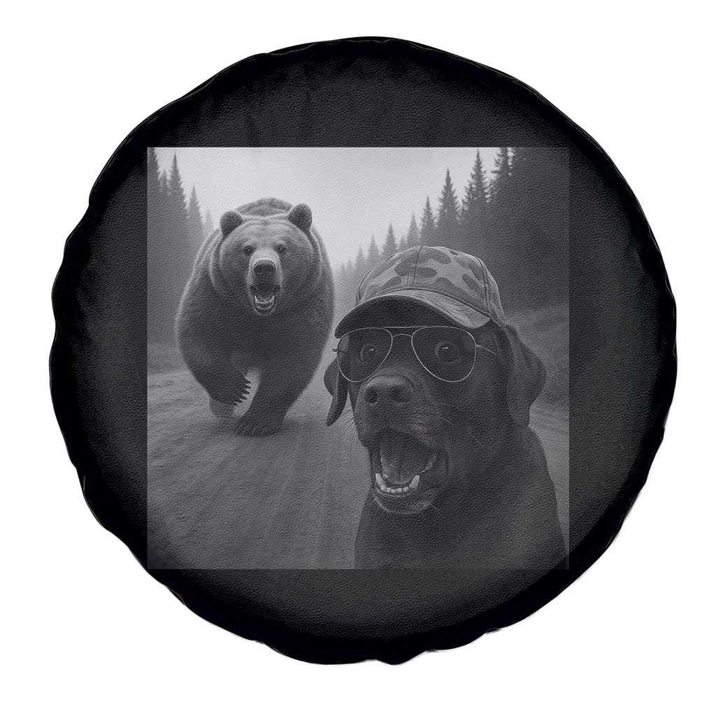 Funny Labrador Selfie With Bear Spare Tire Cover Dog Lover Gift - Wonder Print Shop