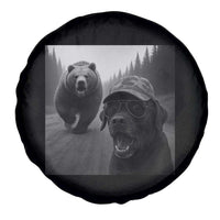 Funny Labrador Selfie With Bear Spare Tire Cover Dog Lover Gift - Wonder Print Shop