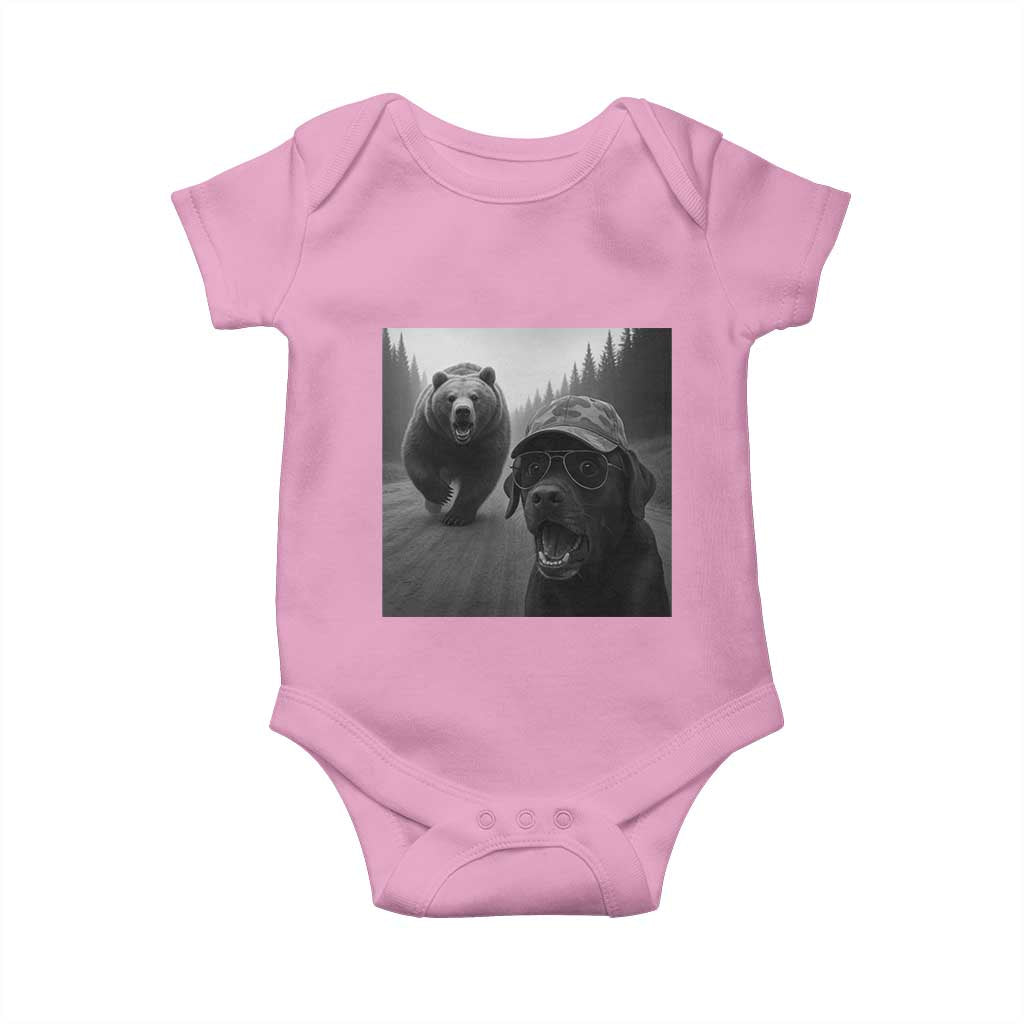 Funny Labrador Selfie With Bear Baby Onesie Dog Lover Gift - Wonder Print Shop