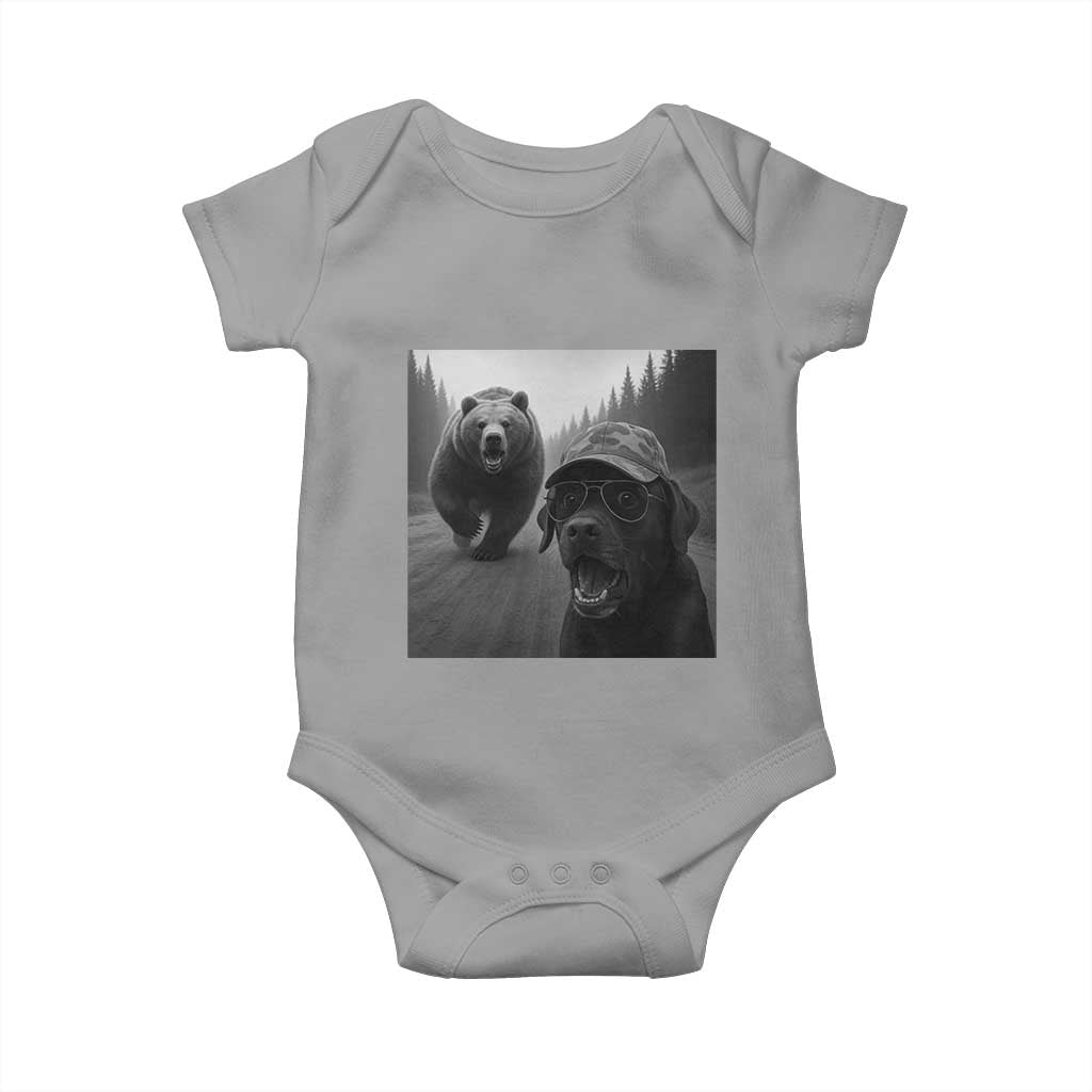 Funny Labrador Selfie With Bear Baby Onesie Dog Lover Gift - Wonder Print Shop
