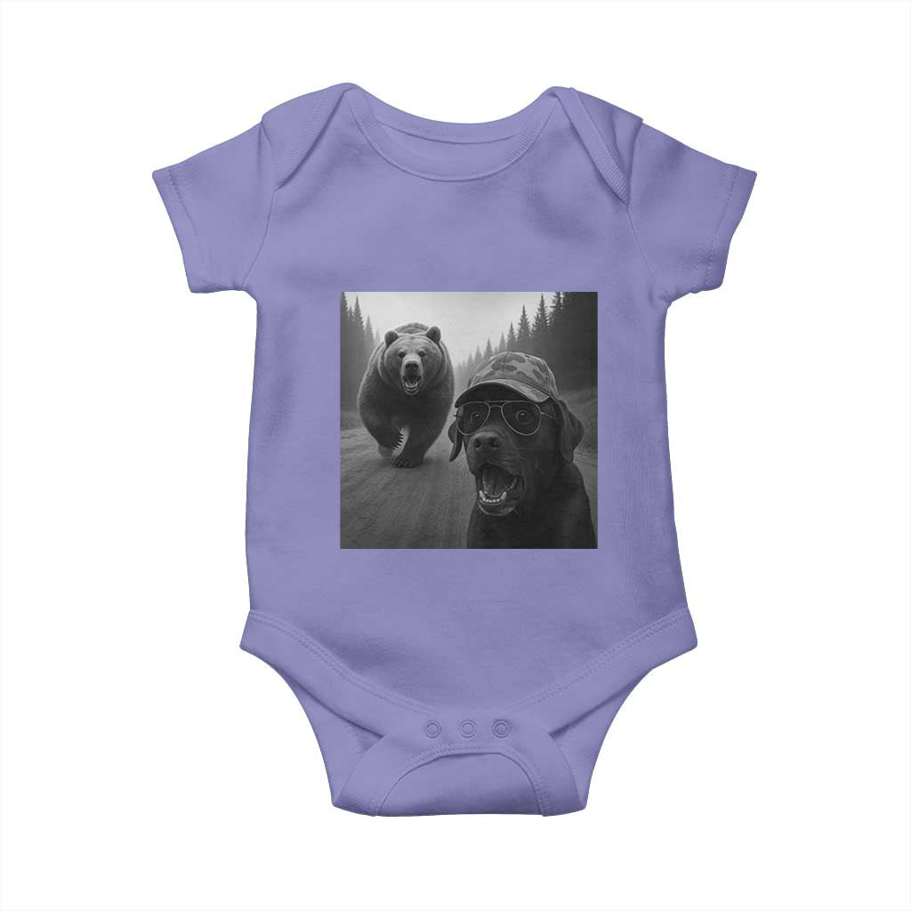 Funny Labrador Selfie With Bear Baby Onesie Dog Lover Gift - Wonder Print Shop