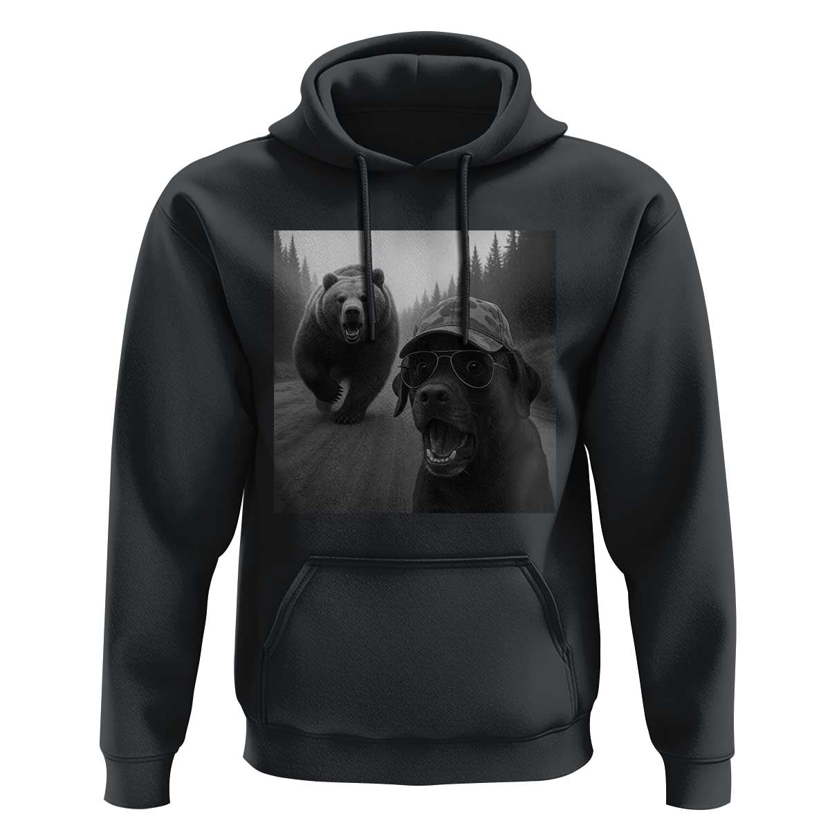 Funny Labrador Selfie With Bear Hoodie Dog Lover Gift - Wonder Print Shop