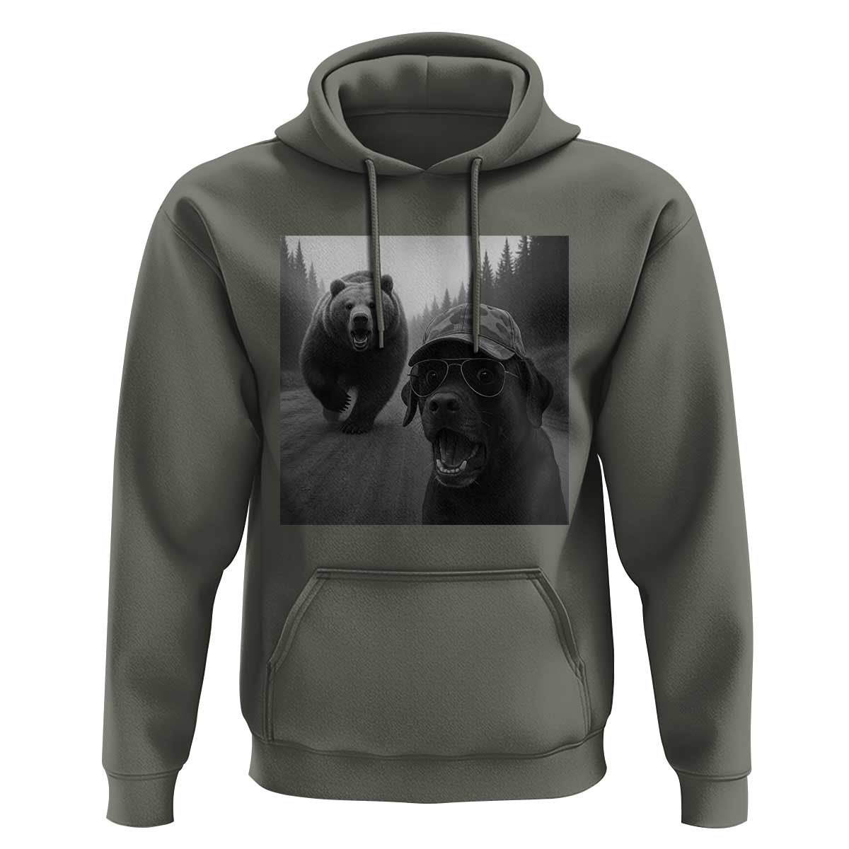 Funny Labrador Selfie With Bear Hoodie Dog Lover Gift - Wonder Print Shop