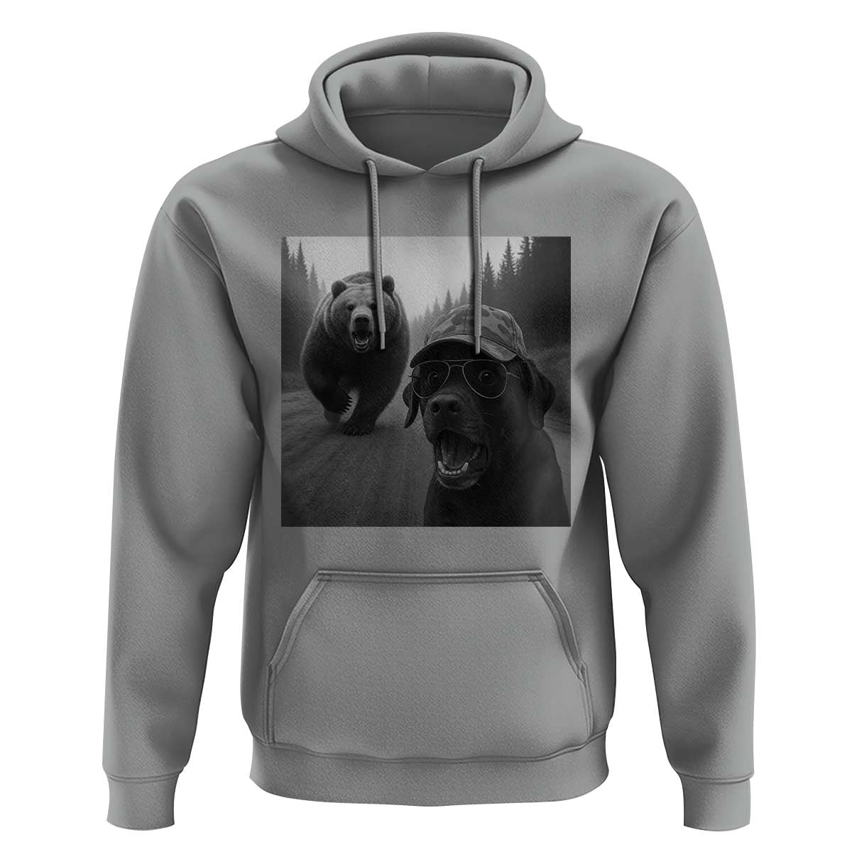 Funny Labrador Selfie With Bear Hoodie Dog Lover Gift - Wonder Print Shop