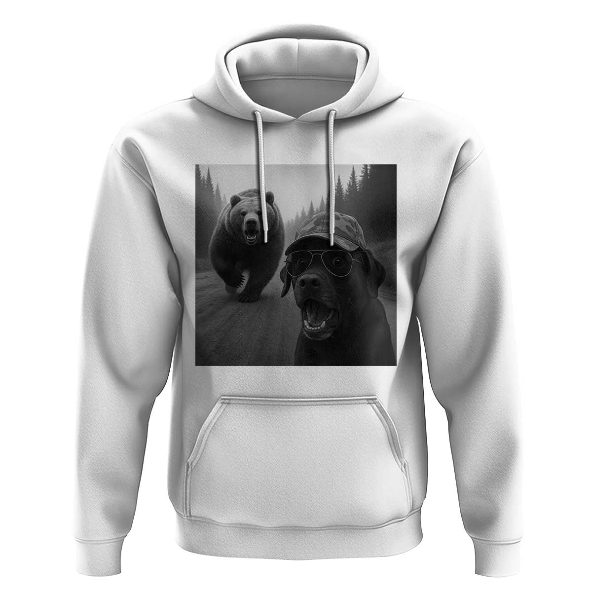 Funny Labrador Selfie With Bear Hoodie Dog Lover Gift - Wonder Print Shop