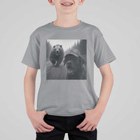 Funny Labrador Selfie With Bear T Shirt For Kid Dog Lover Gift - Wonder Print Shop