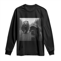 Funny Labrador Selfie With Bear Long Sleeve Shirt Dog Lover Gift - Wonder Print Shop