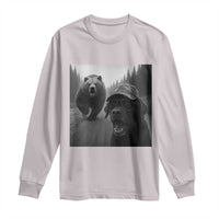 Funny Labrador Selfie With Bear Long Sleeve Shirt Dog Lover Gift - Wonder Print Shop