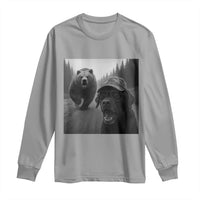 Funny Labrador Selfie With Bear Long Sleeve Shirt Dog Lover Gift - Wonder Print Shop