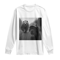 Funny Labrador Selfie With Bear Long Sleeve Shirt Dog Lover Gift - Wonder Print Shop