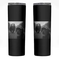 Funny Labrador Selfie With Bear Skinny Tumbler Dog Lover Gift - Wonder Print Shop
