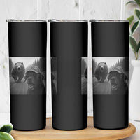 Funny Labrador Selfie With Bear Skinny Tumbler Dog Lover Gift - Wonder Print Shop
