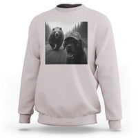 Funny Labrador Selfie With Bear Sweatshirt Dog Lover Gift - Wonder Print Shop