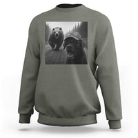 Funny Labrador Selfie With Bear Sweatshirt Dog Lover Gift - Wonder Print Shop