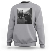 Funny Labrador Selfie With Bear Sweatshirt Dog Lover Gift - Wonder Print Shop
