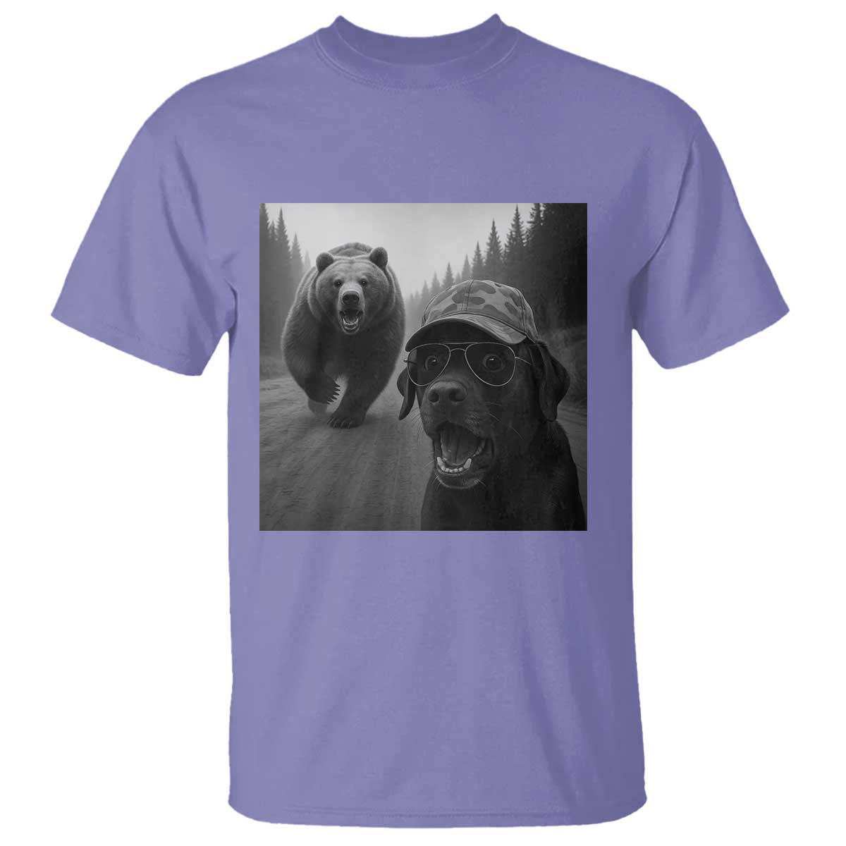 Funny Labrador Selfie With Bear T Shirt Dog Lover Gift - Wonder Print Shop