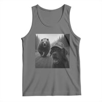 Funny Labrador Selfie With Bear Tank Top Dog Lover Gift - Wonder Print Shop