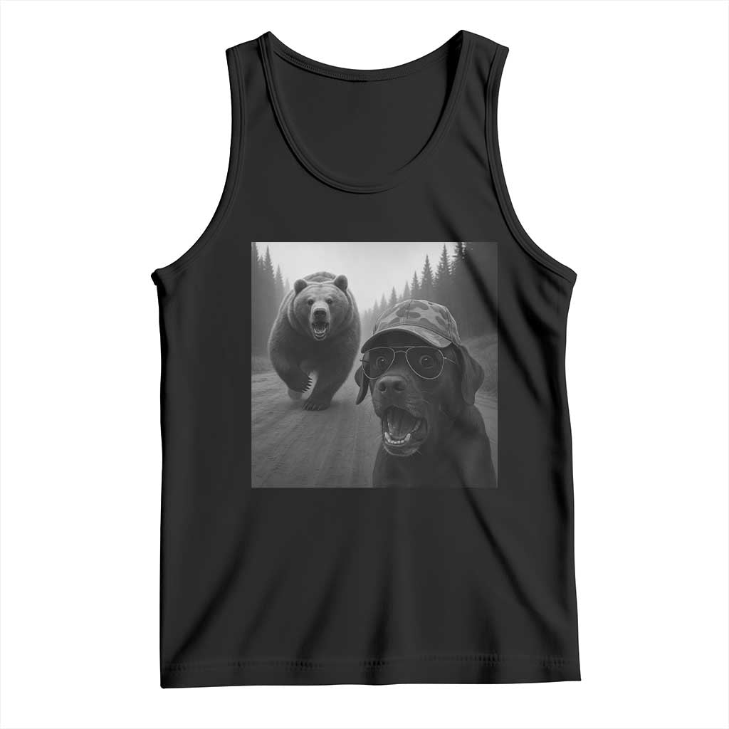 Funny Labrador Selfie With Bear Tank Top Dog Lover Gift - Wonder Print Shop