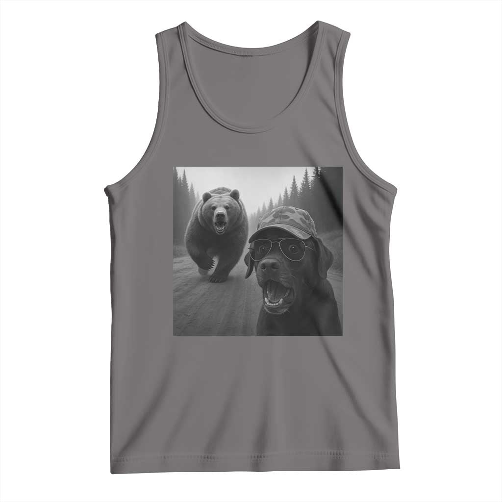 Funny Labrador Selfie With Bear Tank Top Dog Lover Gift - Wonder Print Shop