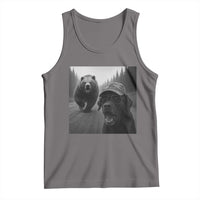 Funny Labrador Selfie With Bear Tank Top Dog Lover Gift - Wonder Print Shop