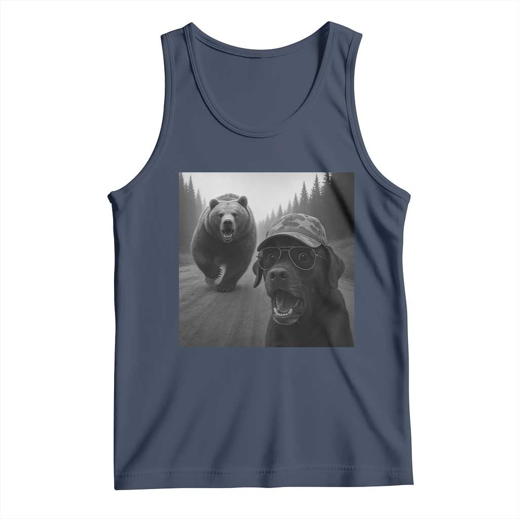 Funny Labrador Selfie With Bear Tank Top Dog Lover Gift - Wonder Print Shop