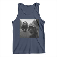 Funny Labrador Selfie With Bear Tank Top Dog Lover Gift - Wonder Print Shop