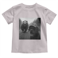 Funny Labrador Selfie With Bear Toddler T Shirt Dog Lover Gift - Wonder Print Shop