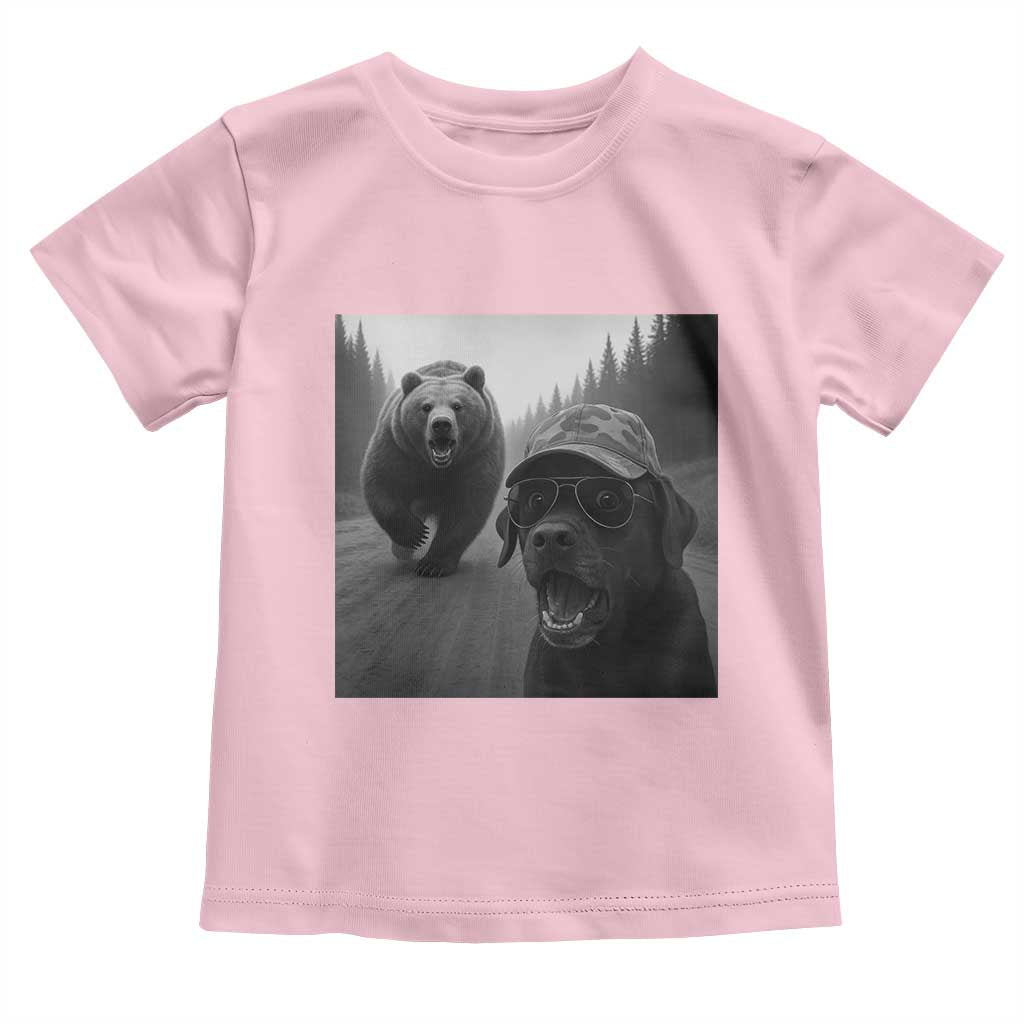 Funny Labrador Selfie With Bear Toddler T Shirt Dog Lover Gift - Wonder Print Shop