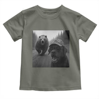 Funny Labrador Selfie With Bear Toddler T Shirt Dog Lover Gift - Wonder Print Shop
