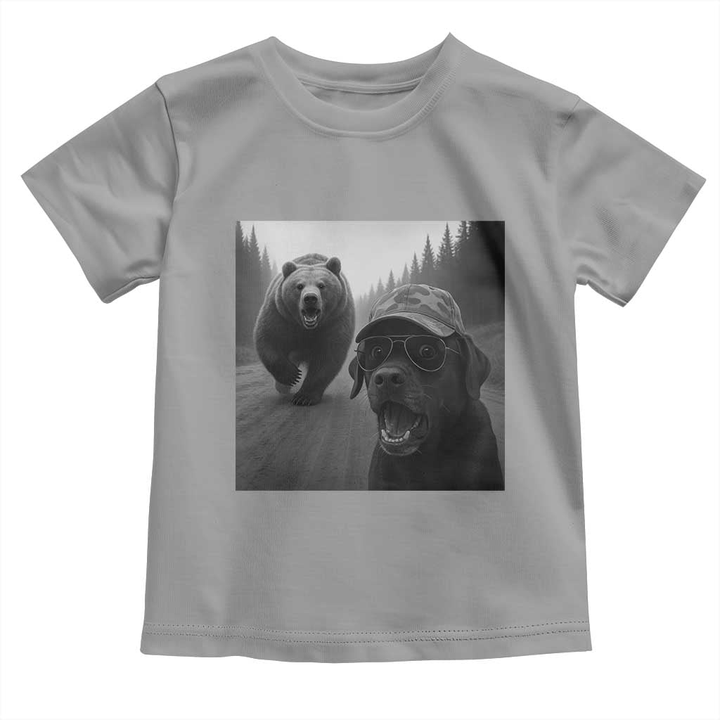 Funny Labrador Selfie With Bear Toddler T Shirt Dog Lover Gift - Wonder Print Shop